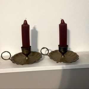 Vintage brass candlestick holders